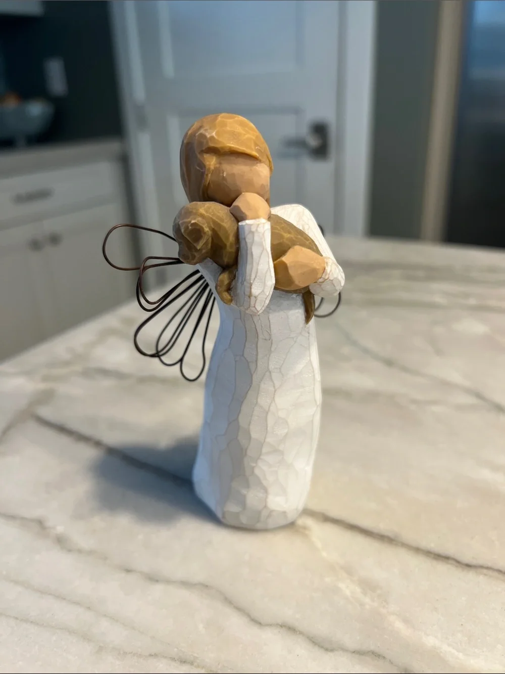 Willow Tree Angel Figurine Holding dog